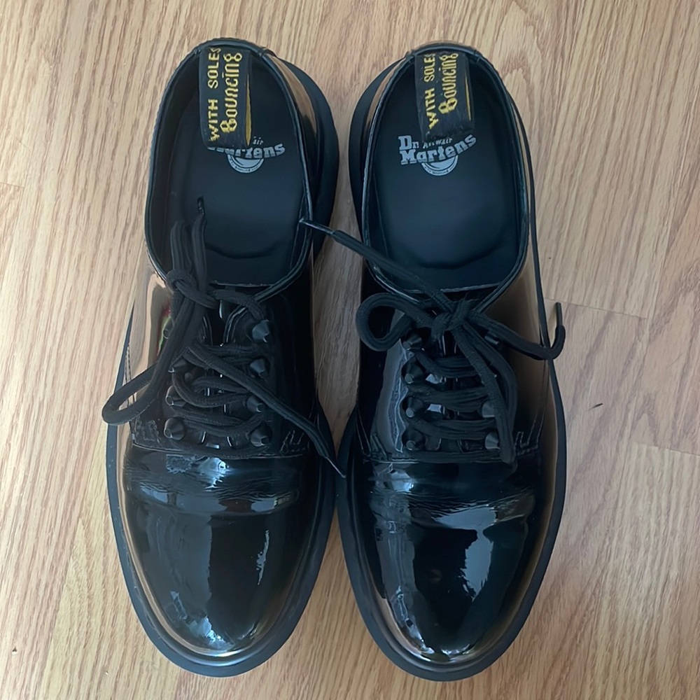 Dr Martens patent leather oxfords